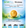 Ecopill 70L  additif aux carburants innovant et multitâche pour véhicules légers, utilitaires et nautiques à moteur thermique.